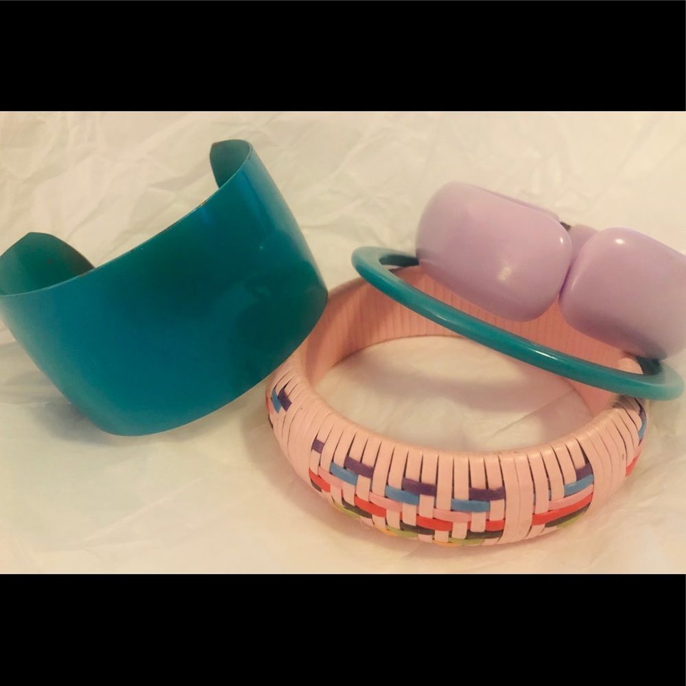 VINTAGE Bracelet Stack w/ Bangles, Clamp & Cuff